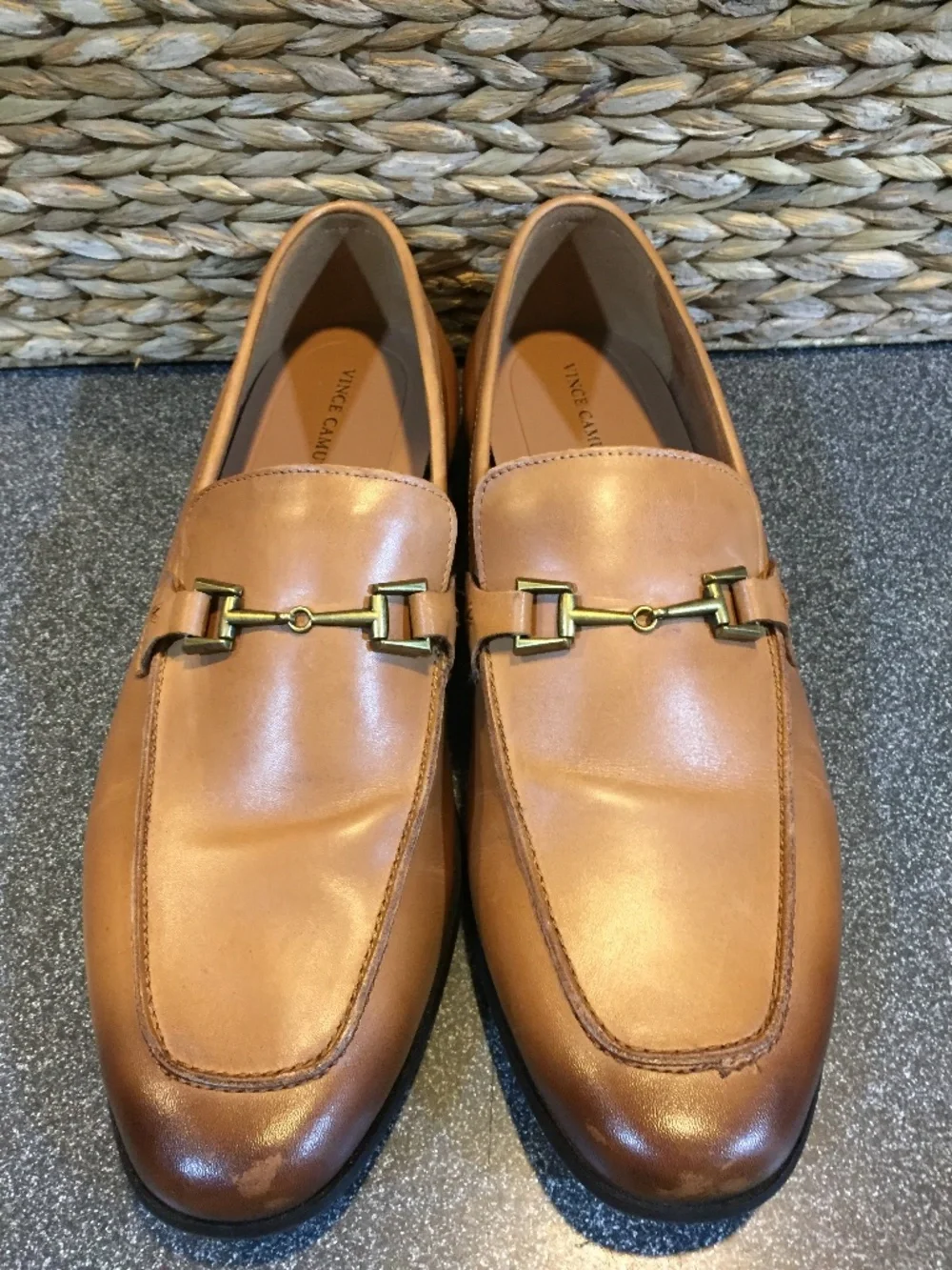 Vince Camuto Men's Tan Leather Bit Loafers